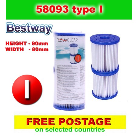 Bestway 58093 type I filter flowclear Cartridge  - 4 x (twinpack)