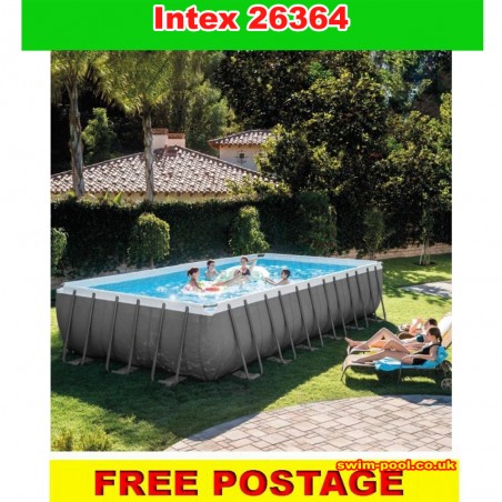 Intex 26364 Ultra Xtr Frame Above Ground Pool Rectangular 24ft X 12f
