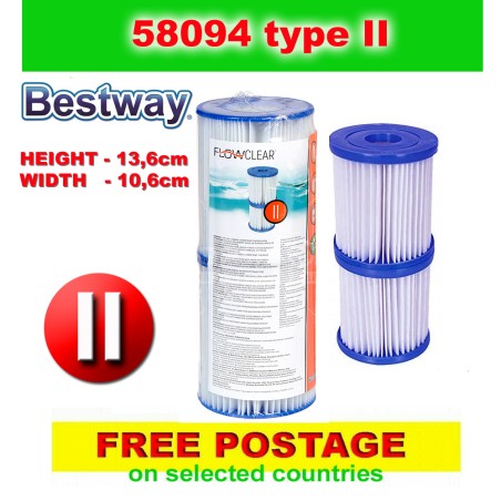 Bestway 58094 Type II Flowclear Cartridge Filter - (twinpack)